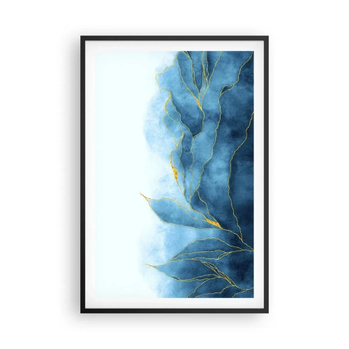 Affiche dans un cadre noir - Poster - Bleu doré - 61x91 cm