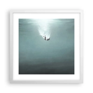 Affiche dans un cadre blanc - Poster - Dans les bras de l'océan - 40x40 cm