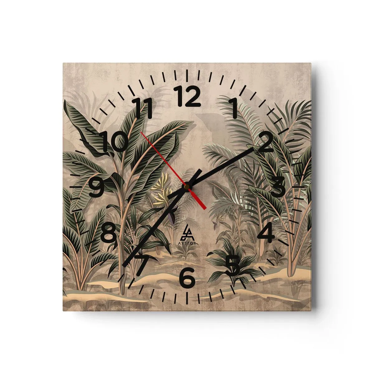 Horloge murale - Pendule murale - Une gravure de style colonial - 30x30 cm