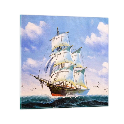 Impression sur verre - Image sur verre - Fièrement avec le vent - 50x50 cm