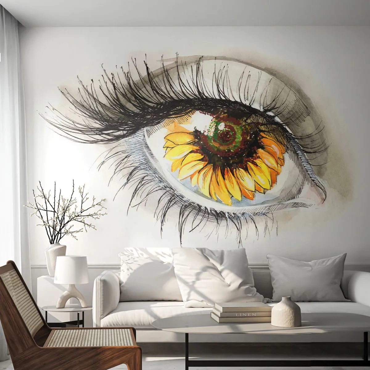 Papier Peint Autocollant Deluxe Sticker - Un look aussi chaud que l'été - Abstraction, Graphique, Œil - 250x175 cm