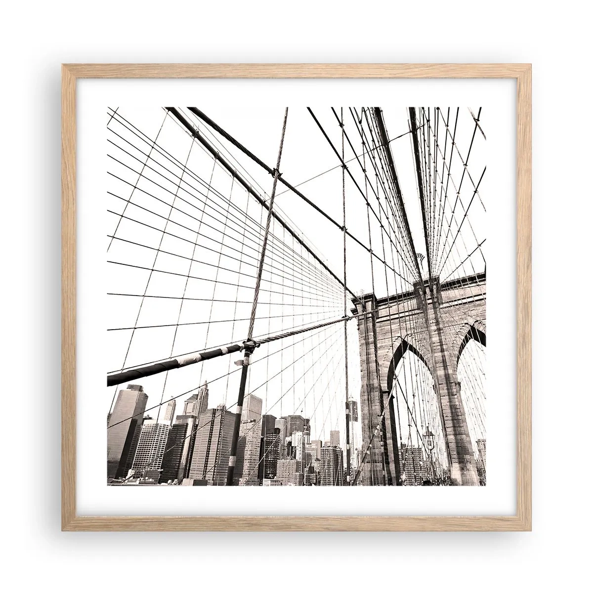 Affiche dans un chêne clair - Poster - Cathédrale New Yorkaise - 50x50 cm