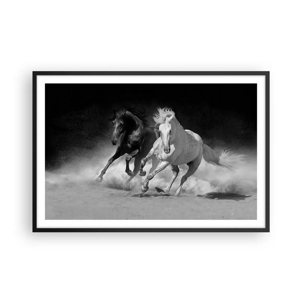Affiche dans un cadre noir - Poster - Galop de la liberté - 91x61 cm