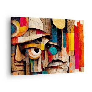 Impression sur toile - Image sur toile - Visages abstraits aux couleurs intenses - 70x50cm - Je te vois… - Décoration murale moderne pour le salon et la chambre ARTTOR