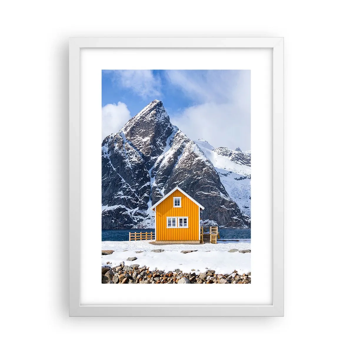 Affiche dans un cadre blanc - Poster - Vacances scandinaves - 30x40 cm