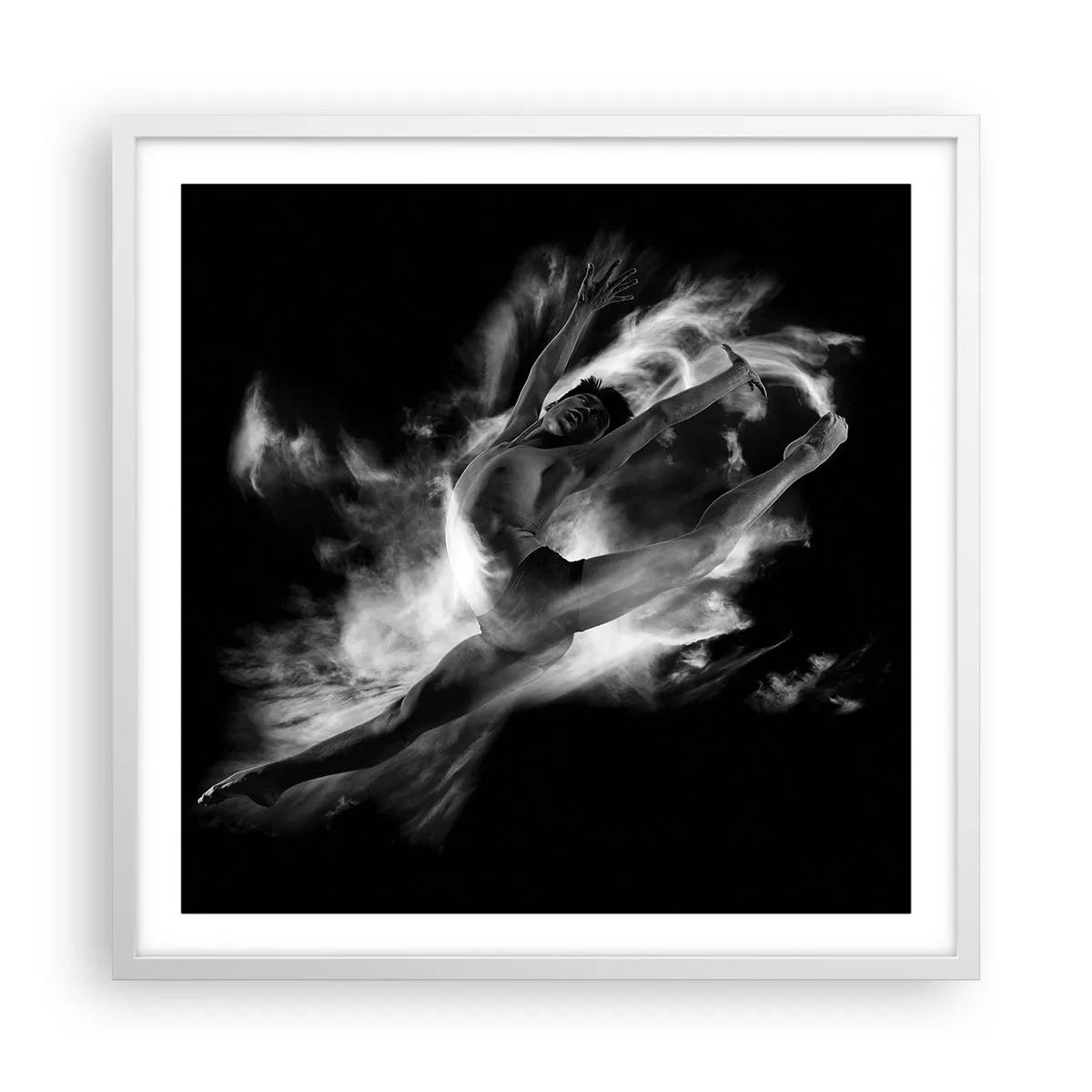 Affiche dans un cadre blanc - Poster - Coincé en l'air - 60x60 cm