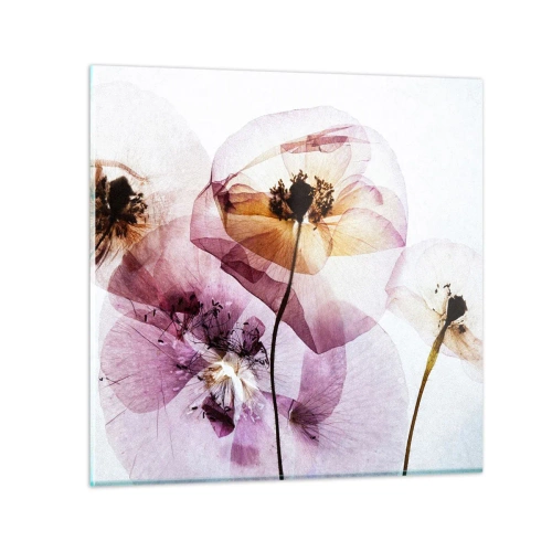 Impression sur verre - Image sur verre - Corps de fleurs transparente - 30x30 cm