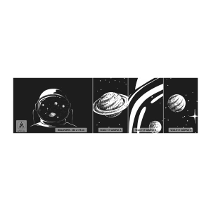 Échantillon de Papier Peint Autocollant Deluxe Sticker - Sympa la vue - Astronaute, Cosmos, Univers - 100x30 cm