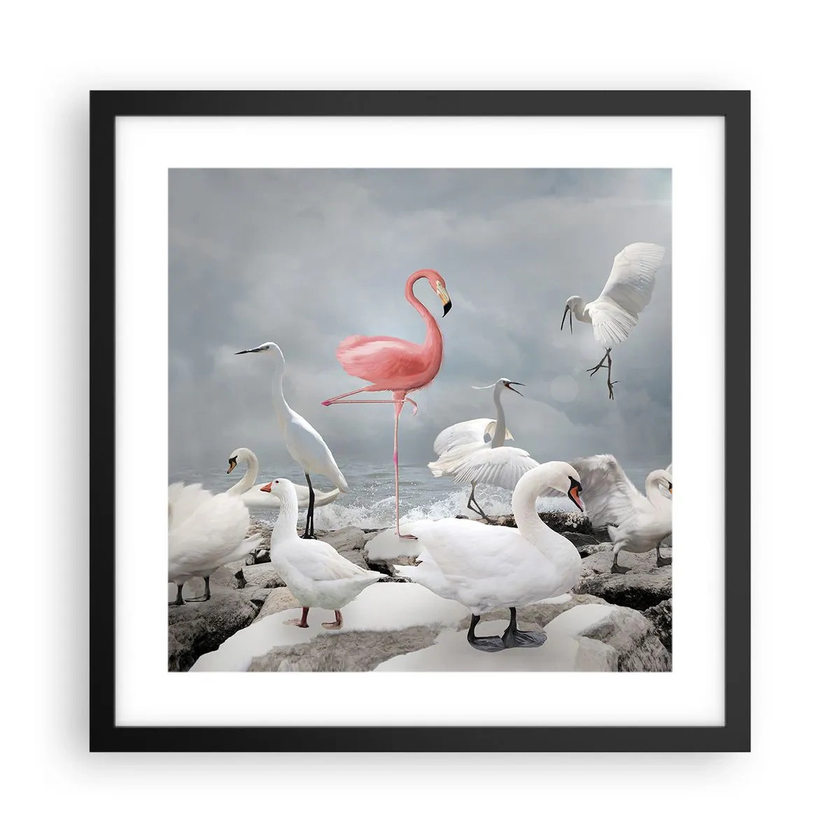 Affiche dans un cadre noir - Poster - Comment suis-je arrivé là? - 40x40 cm