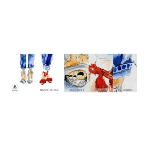 Échantillon de Papier Peint Premium Sand - Peut-être irons-nous nous promener? - Femme, Mode, Chaussure - 100x30 cm