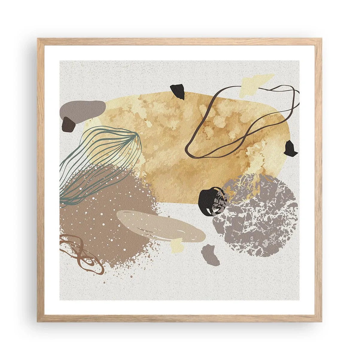 Affiche dans un chêne clair - Poster - Plumcologie appliquée - 60x60 cm