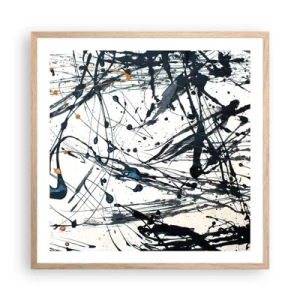 Affiche dans un chêne clair - Poster - Abstraction expressionniste - 60x60 cm