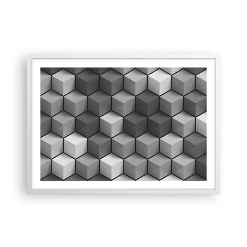 Affiche dans un cadre blanc - Poster - Puzzle cubiste - 70x50 cm