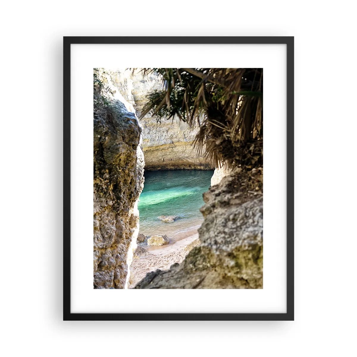 Affiche dans un cadre noir - Poster - Baie turquoise - 40x50 cm