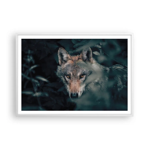 Affiche dans un cadre blanc - Poster - Chasseur - 100x70 cm