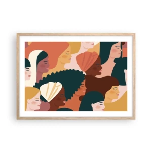 Affiche dans un chêne clair - Poster - Uniquement la féminité - 70x50 cm