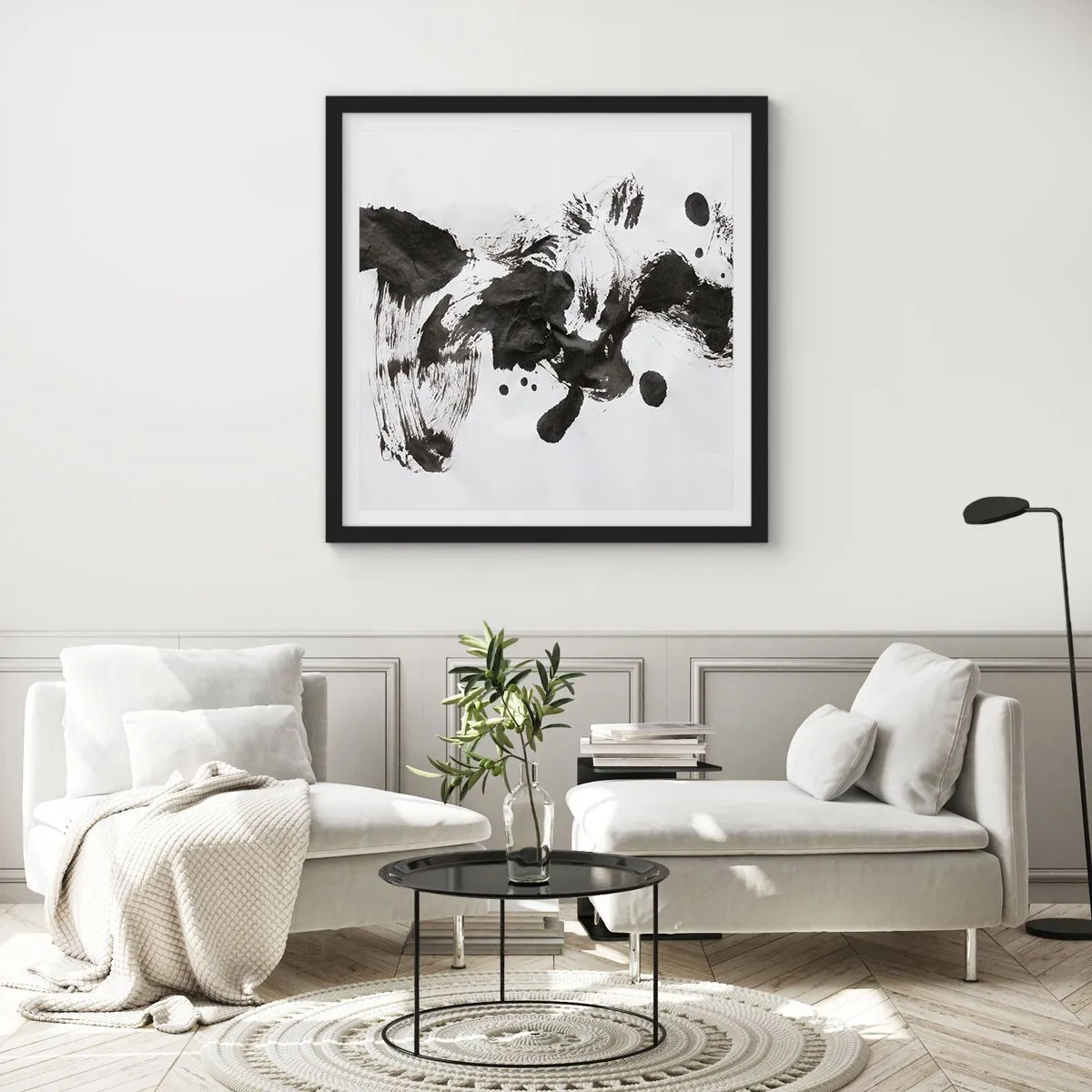 Affiche dans un cadre noir - Poster - De la méthode dans la folie ? - 40x40 cm