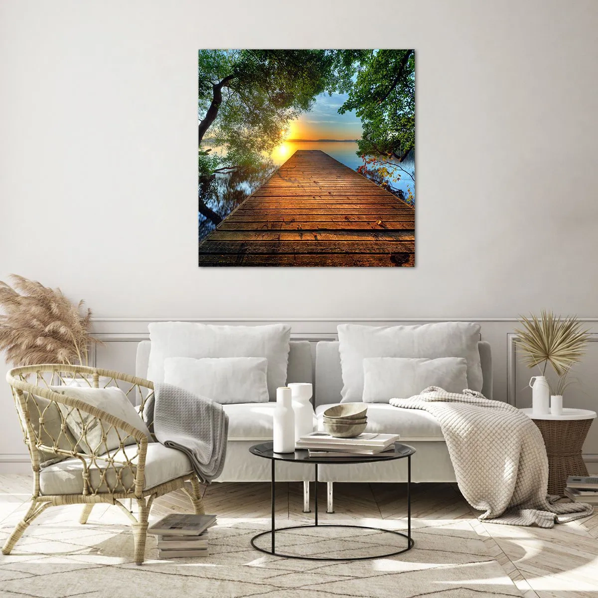 Impression sur verre - Image sur verre - Prenez votre temps, asseyez-vous - 50x50 cm