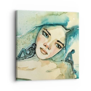 Impression sur toile - Image sur toile - Suis-je bleu? - 30x30 cm