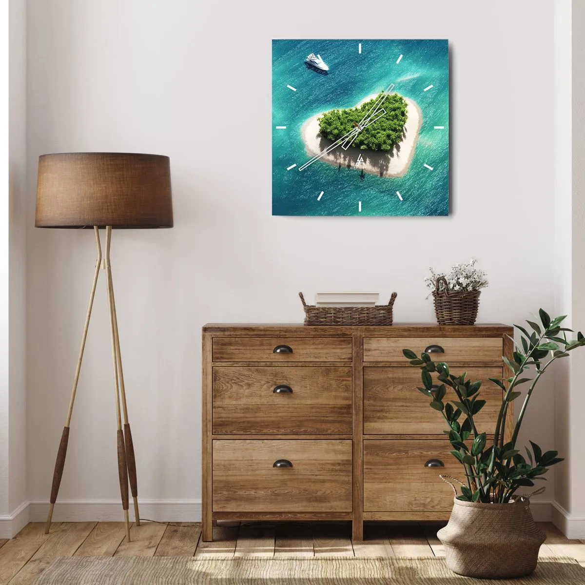 Horloge murale - Pendule murale - J'aime l'été - 30x30 cm