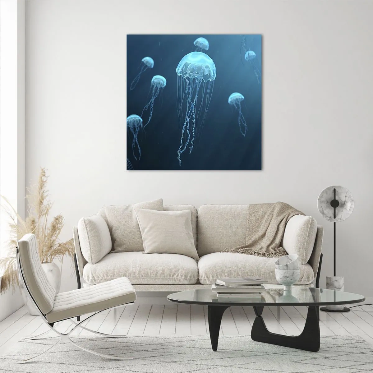 Impression sur verre - Image sur verre - Danse océanique - 70x70 cm
