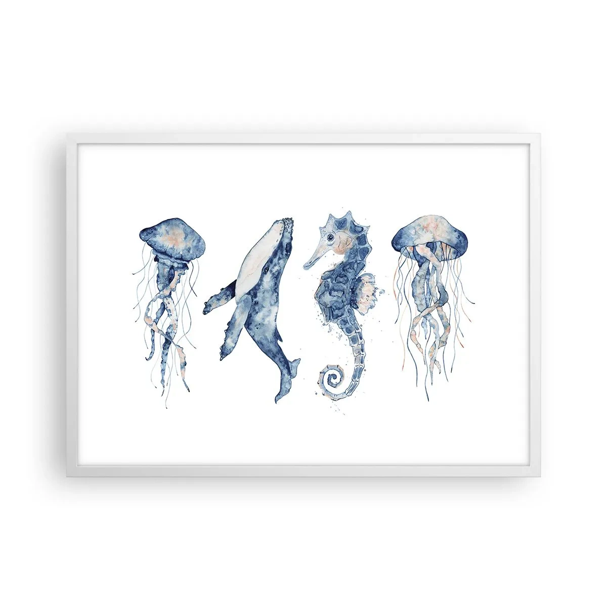 Affiche dans un cadre blanc - Poster - Merveilles de la mer - 70x50 cm