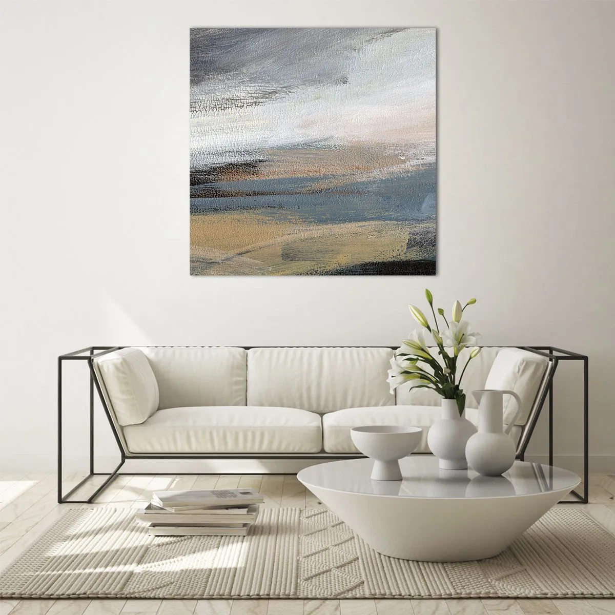 Impression sur verre - Image sur verre - Abstraction : paysage nordique - 50x50 cm