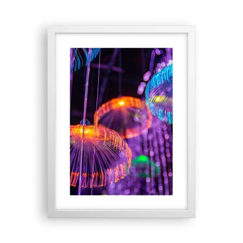 Affiche dans un cadre blanc - Poster - Fontaine lumineuse - 30x40 cm