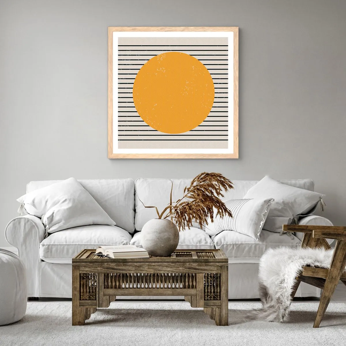 Affiche dans un chêne clair - Poster - Le pouvoir de la simplicité - 30x30 cm