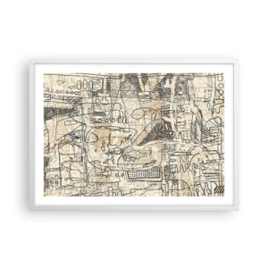 Affiche dans un cadre blanc - Poster - Il attend d'être décodé - 70x50 cm