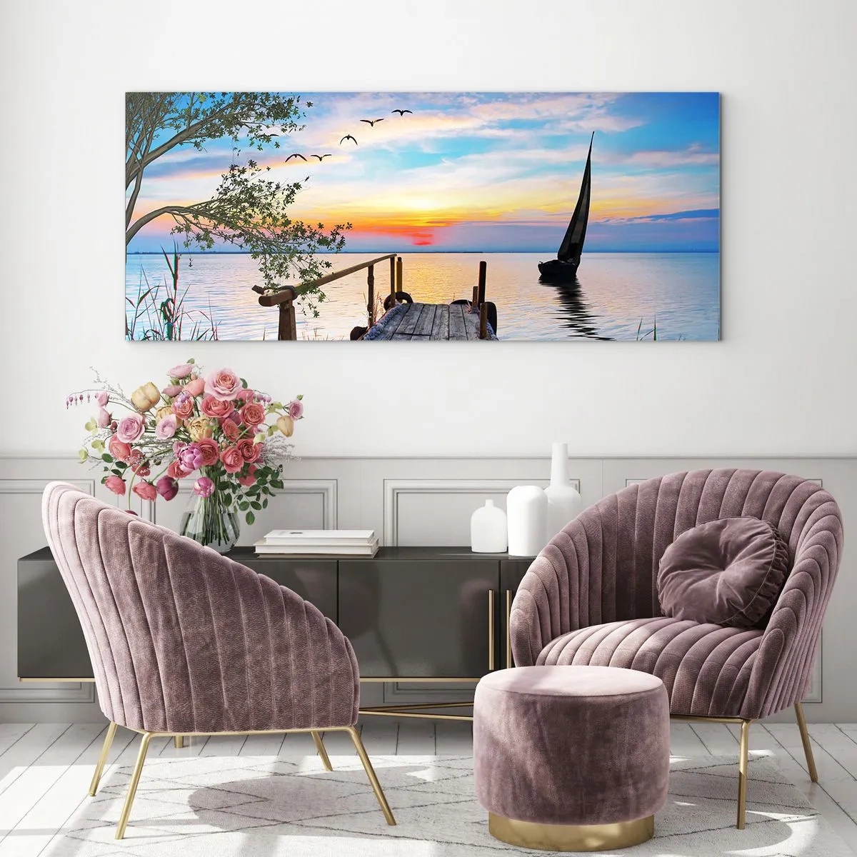 Impression sur verre - Image sur verre - Bonsoir! - 100x40 cm