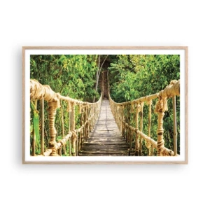 Affiche dans un chêne clair - Poster - Suspendu dans la nature - 100x70 cm