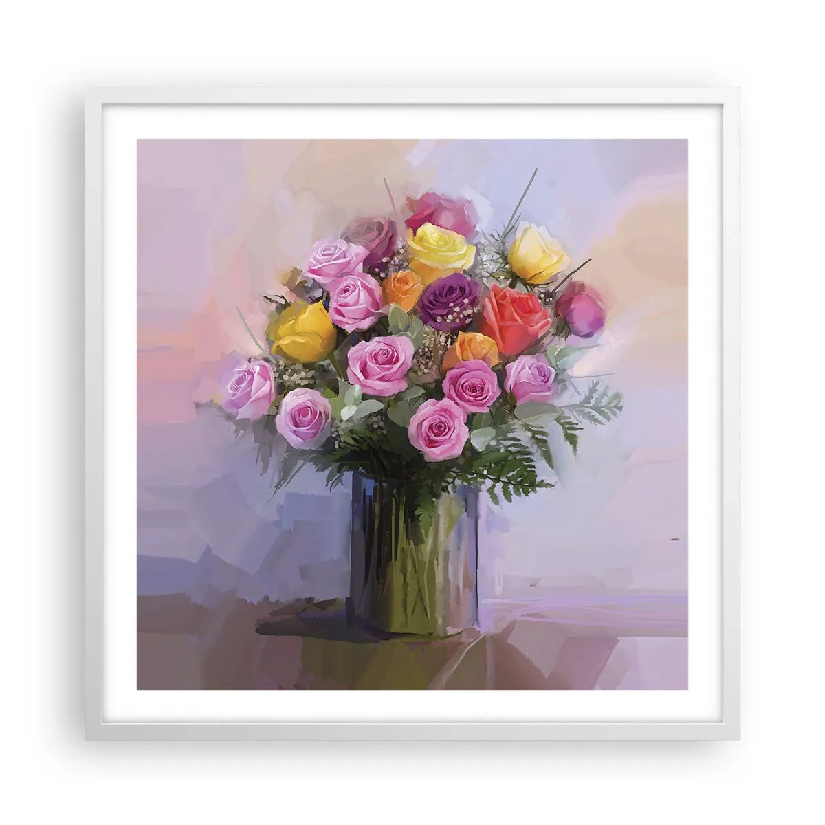 Affiche dans un cadre blanc - Poster - Beauté conservée - 60x60 cm