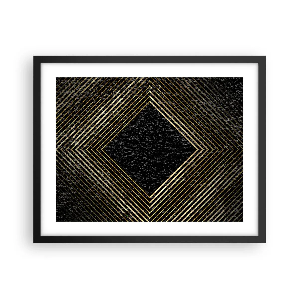 Affiche dans un cadre noir - Poster - Géométrie dans un style glamour - 50x40 cm