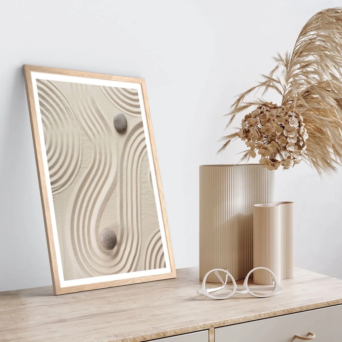 Affiche dans un chêne clair - Poster - Touche de chaleur - 40x50 cm
