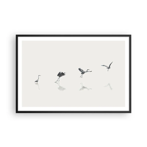 Affiche dans un cadre noir - Poster - Quatre étapes simples - 91x61 cm