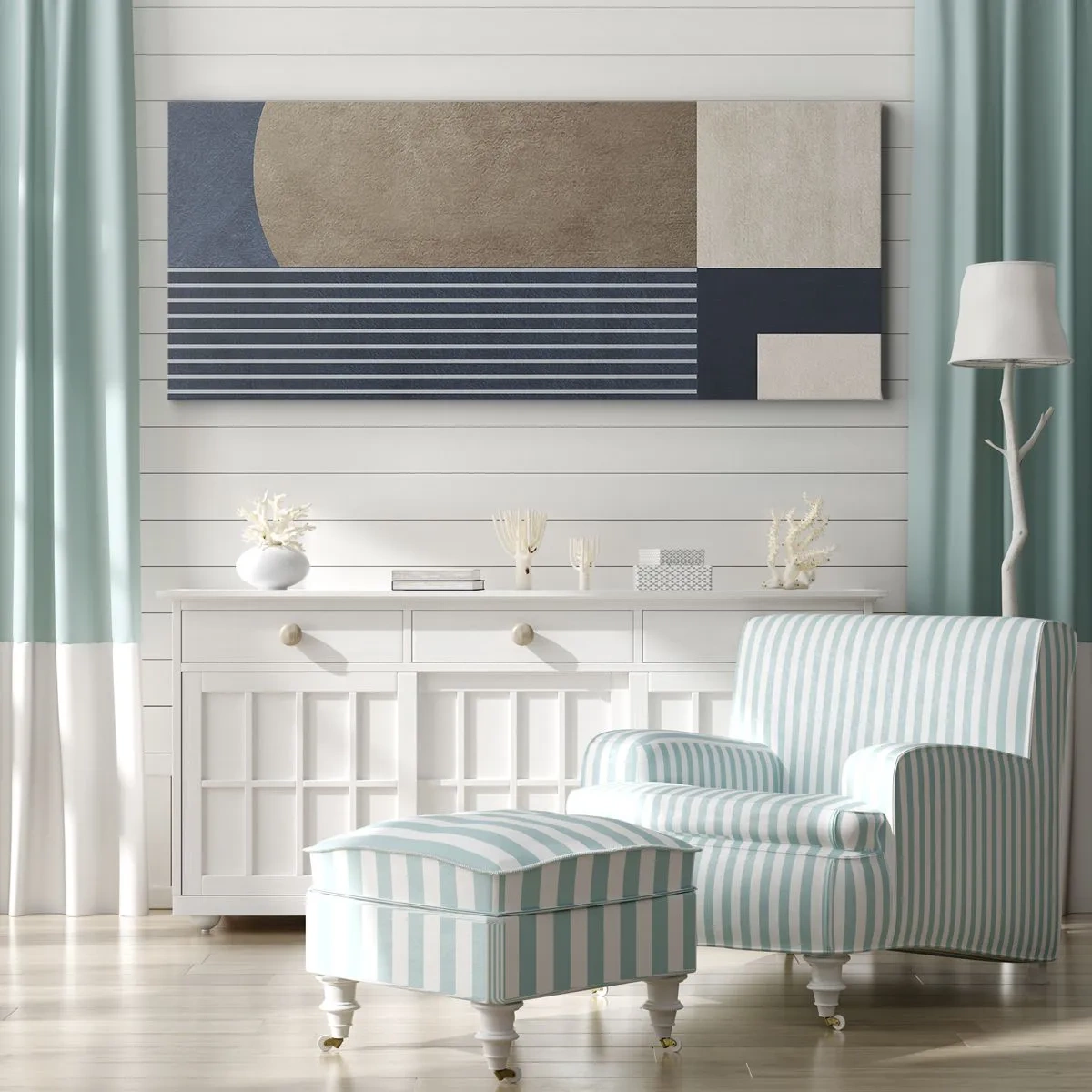 Impression sur toile - Image sur toile - Composition simple et en rondeur - 100x40 cm