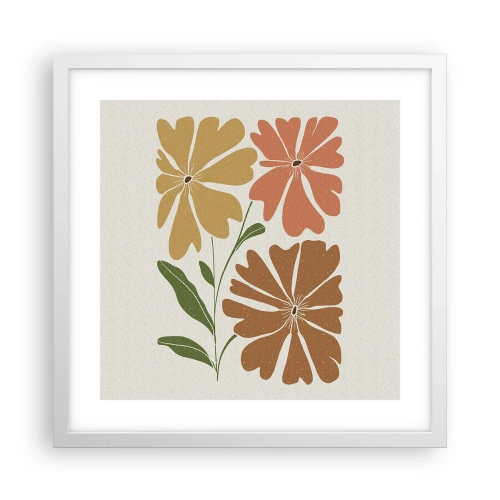 Affiche dans un cadre blanc - Poster - Nature et géométrie - 40x40 cm