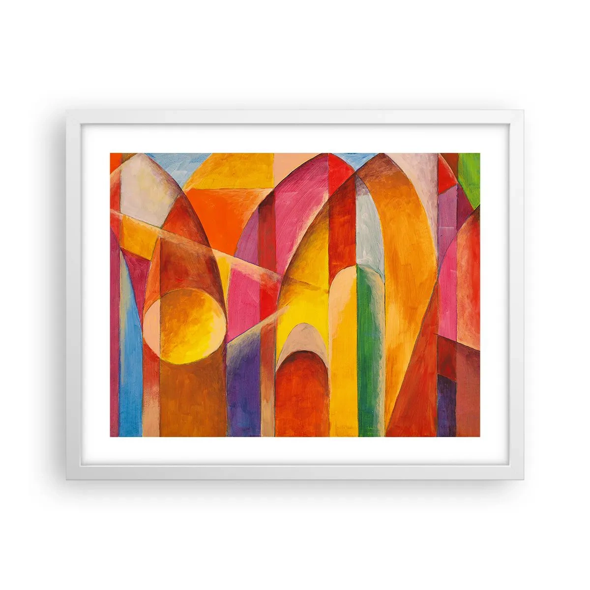Affiche dans un cadre blanc - Poster - Cathédrale du soleil - 50x40 cm
