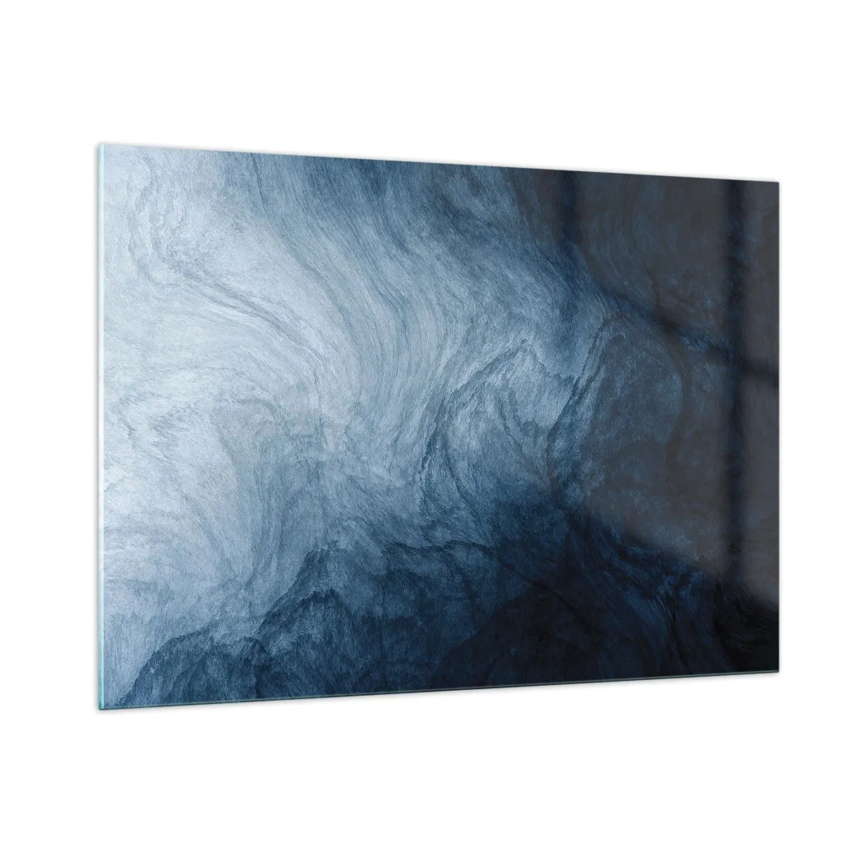 Impression sur verre - Image sur verre - Profondeur abstraite dans les tons de bleu marine et de gris - 100x70cm - Atteindre en profondeur - Décoration murale moderne pour le salon et la chambre ARTTOR