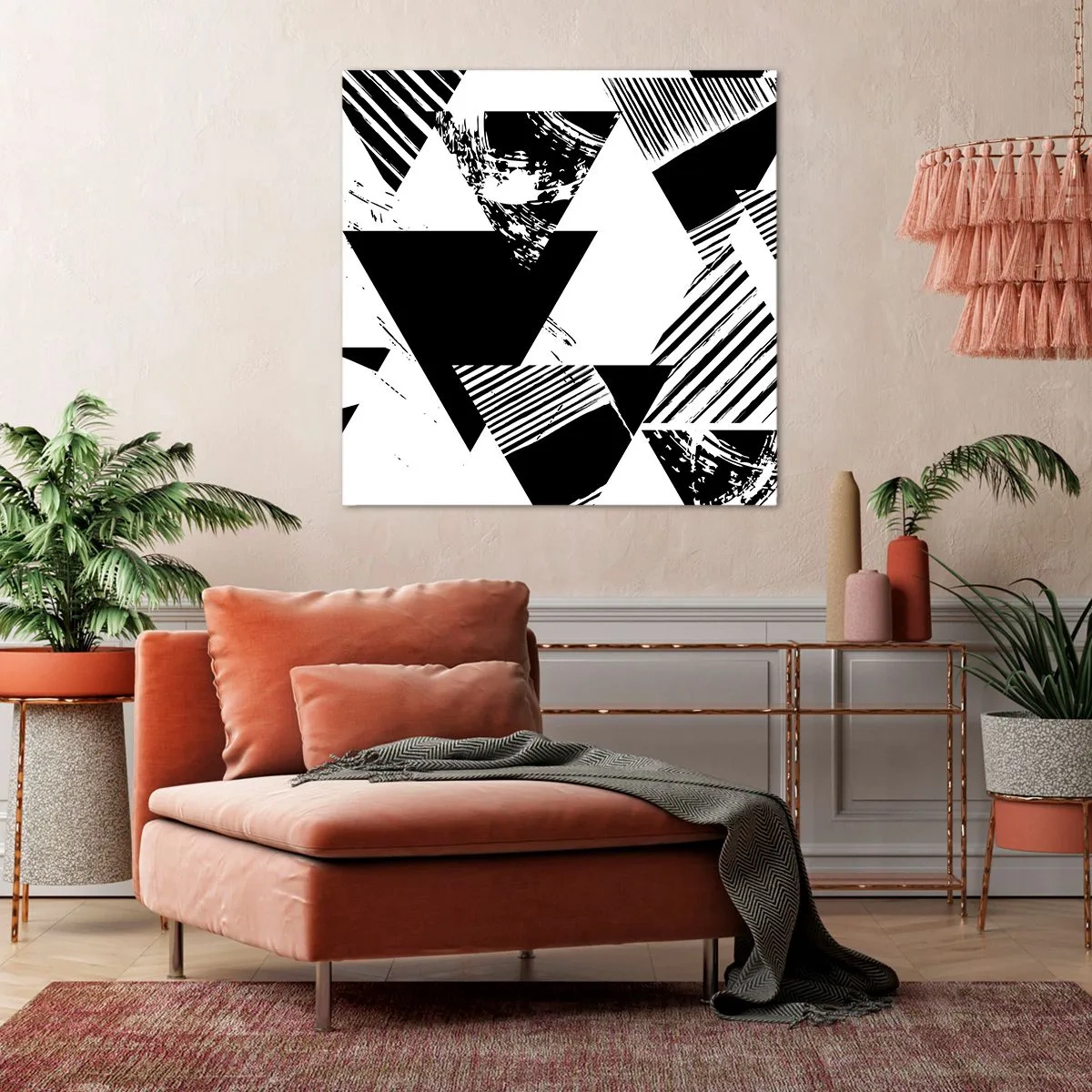Impression sur toile - Image sur toile - Pluie de triangles - 30x30 cm