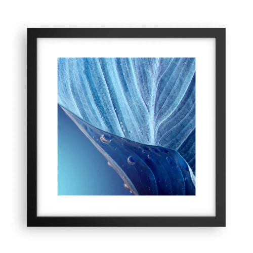 Affiche dans un cadre noir - Poster - Gouttes cachées du bleu - 30x30 cm
