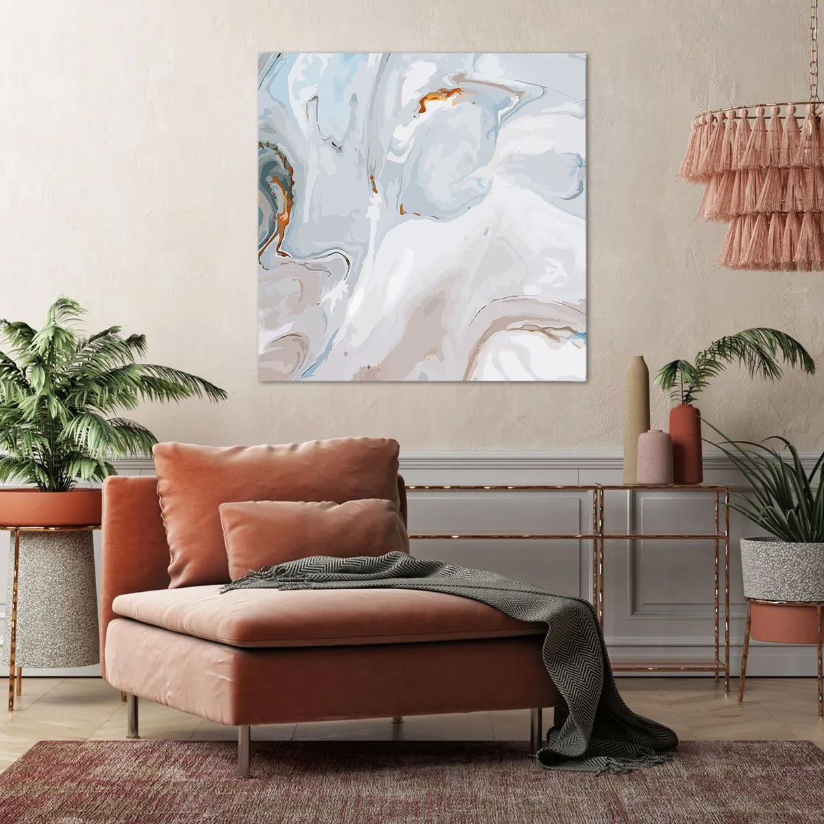 Impression sur toile - Image sur toile - Blanc surélevé - 70x70 cm