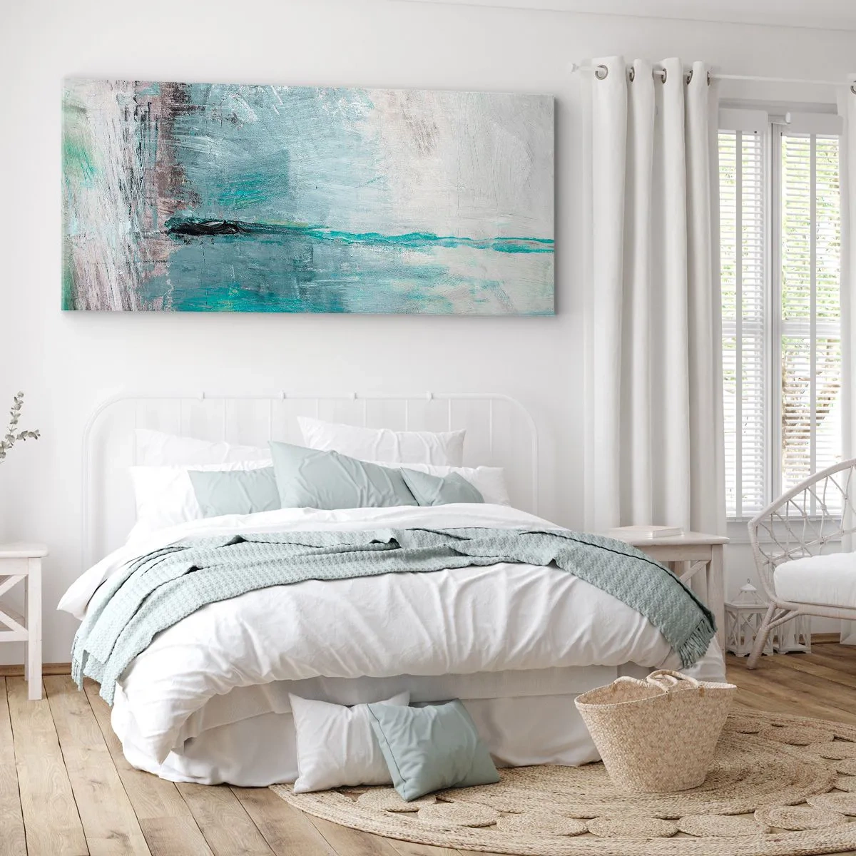 Impression sur toile - Image sur toile - Horizontalement en bleu - 100x40 cm