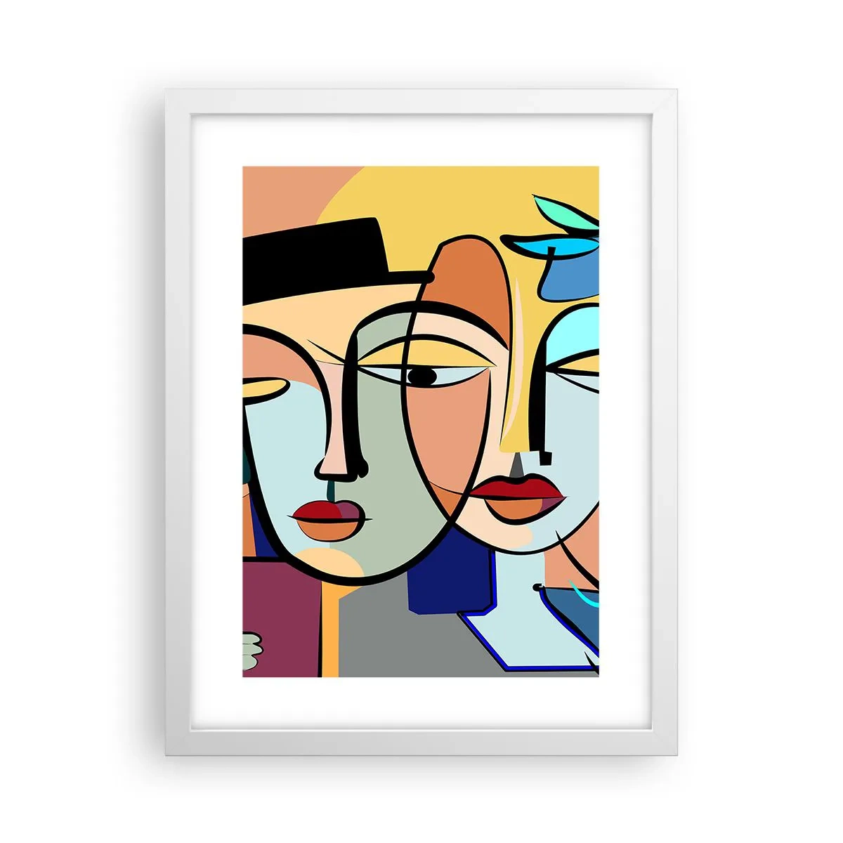 Affiche dans un cadre blanc - Poster - Le Rendez-vous de Picasso - 30x40 cm