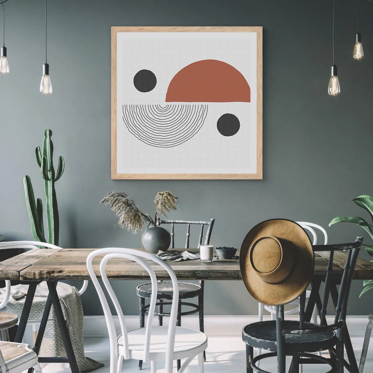 Affiche dans un chêne clair - Poster - Perfection de la roue - 30x30 cm
