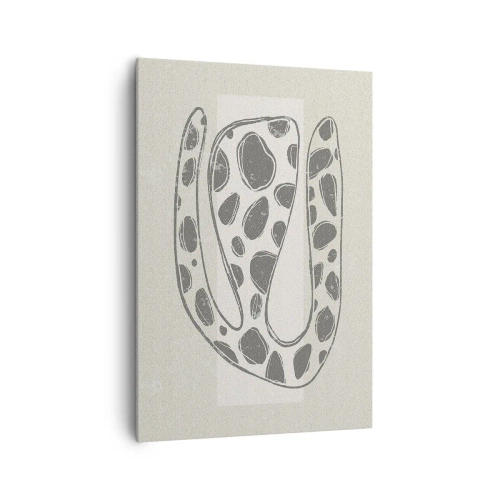 Impression sur toile - Image sur toile - Motif organique abstrait dans des tons de gris - 70x100cm - Une étrange créature - Décoration murale moderne pour le salon et la chambre ARTTOR