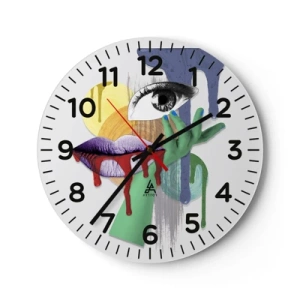 Horloge murale - Pendule murale - Un portrait déconstruit - 30x30 cm
