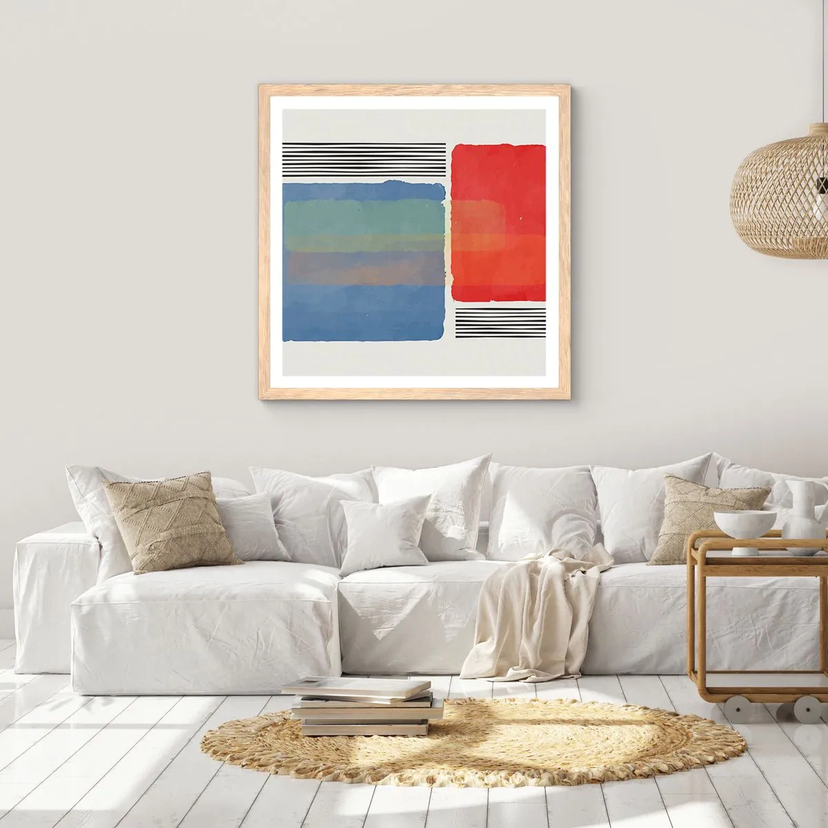 Affiche dans un chêne clair - Poster - Esprit et lettre de la géométrie - 30x30 cm