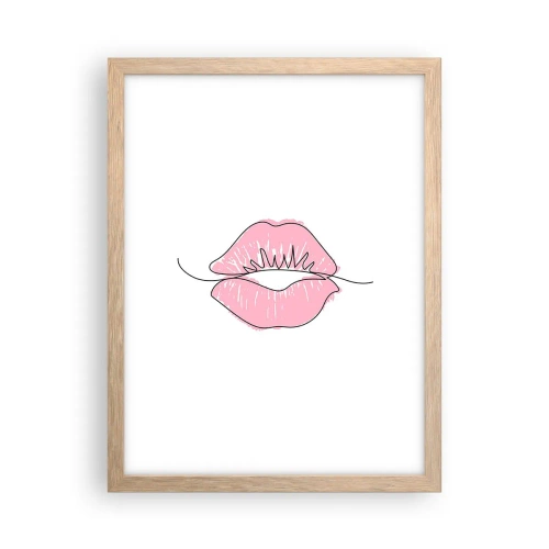 Affiche dans un chêne clair - Poster - Prêt à l'embrassade? - 30x40 cm